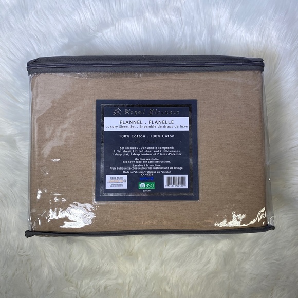 ✨FINAL RUN✨Queen 4pc Taupe Flannel Bedsheets - Picture 3 of 4